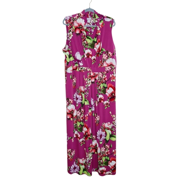 Chico´s |Boho Pink Floral Sleeveless V-neck Long Maxi Dress Sz 4/XL - Picture 3 of 11